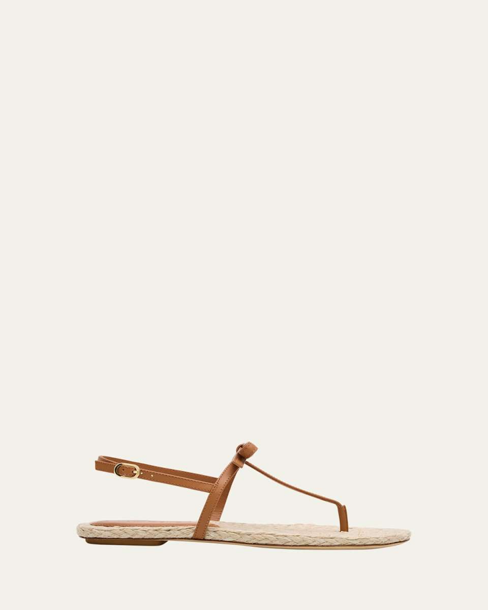 Felicity Leather Bow Espadrille Sandals